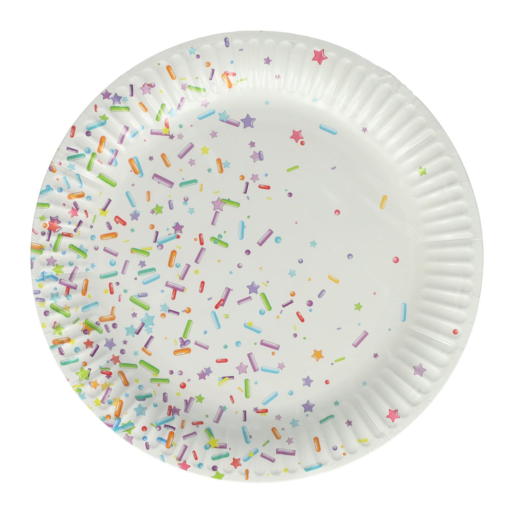 Papieren feest borden 23cm, 10st.