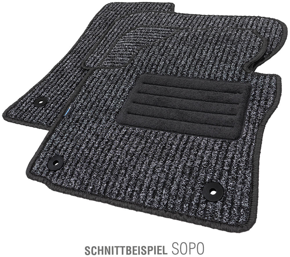 Petex voetmat sopo car carpet sopo gr.2 anthracite 4-piece.