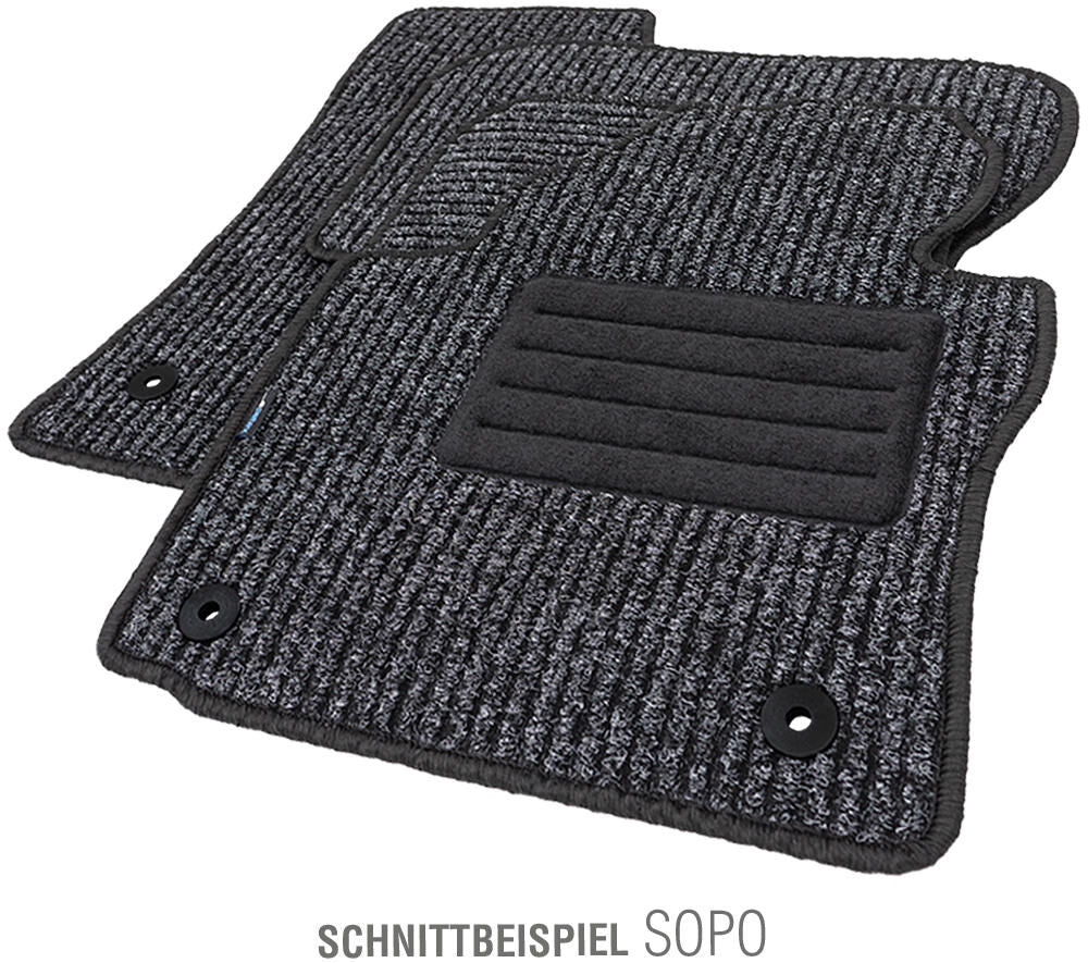 Petex voetmat sopo car carpet sopo gr.3 anthracite 4-piece.