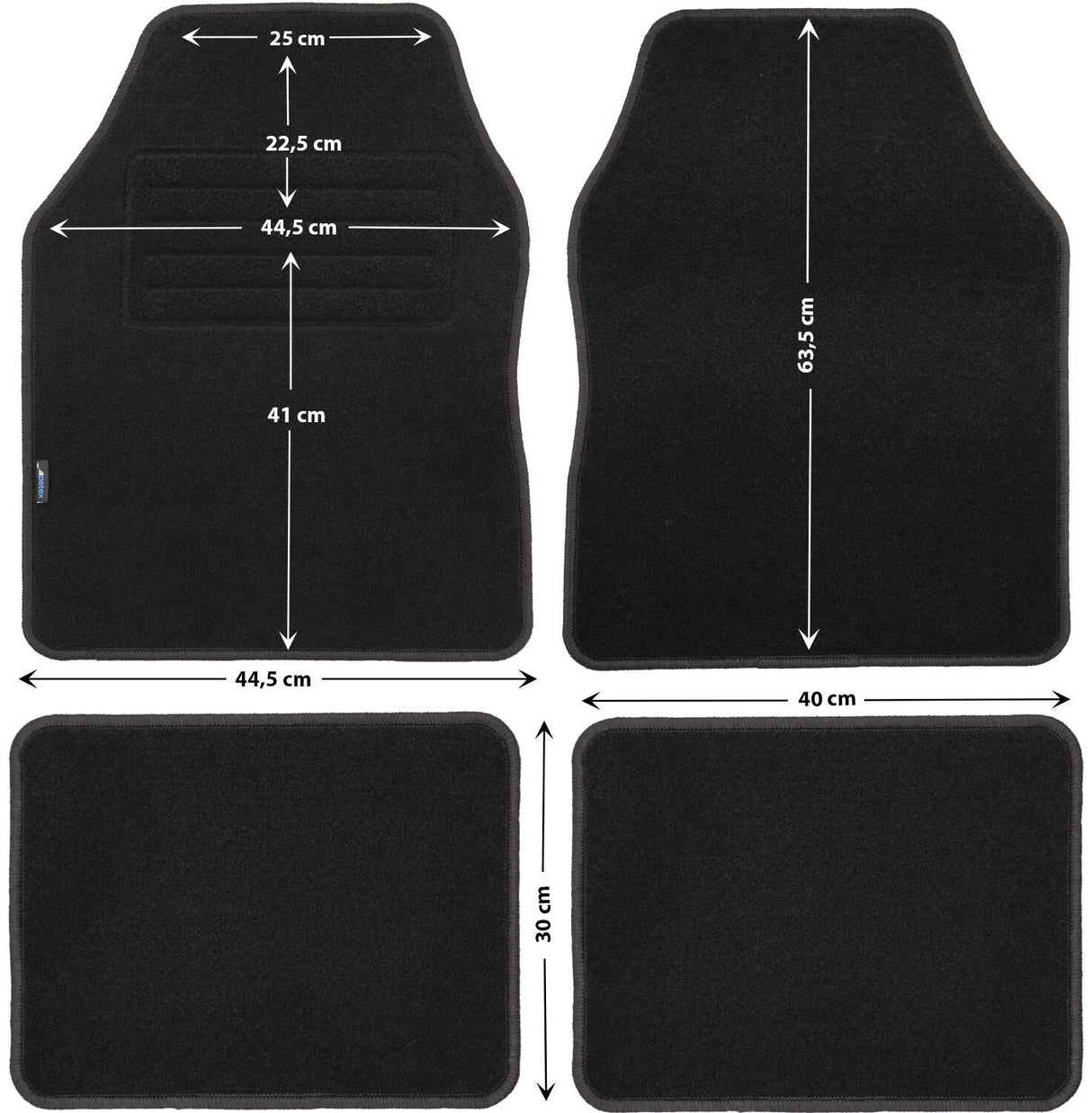 Petex foot mat florida 3 car carpet florida3 gr.0 black 4-piece