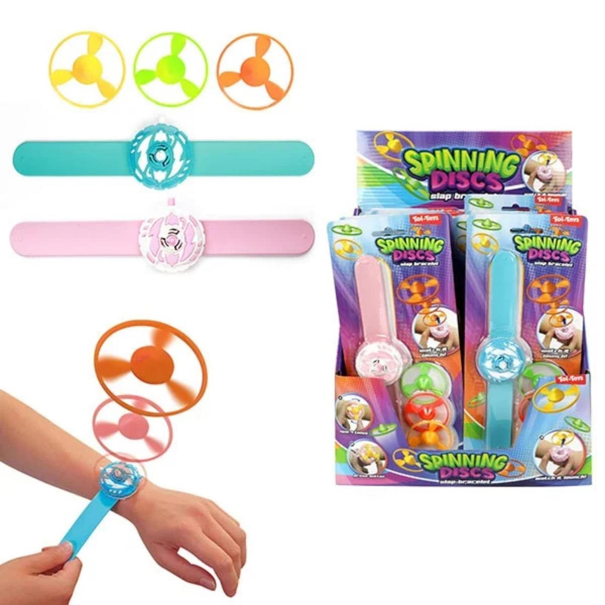 Toi-toys klaparmband met afschieter en 3 discs