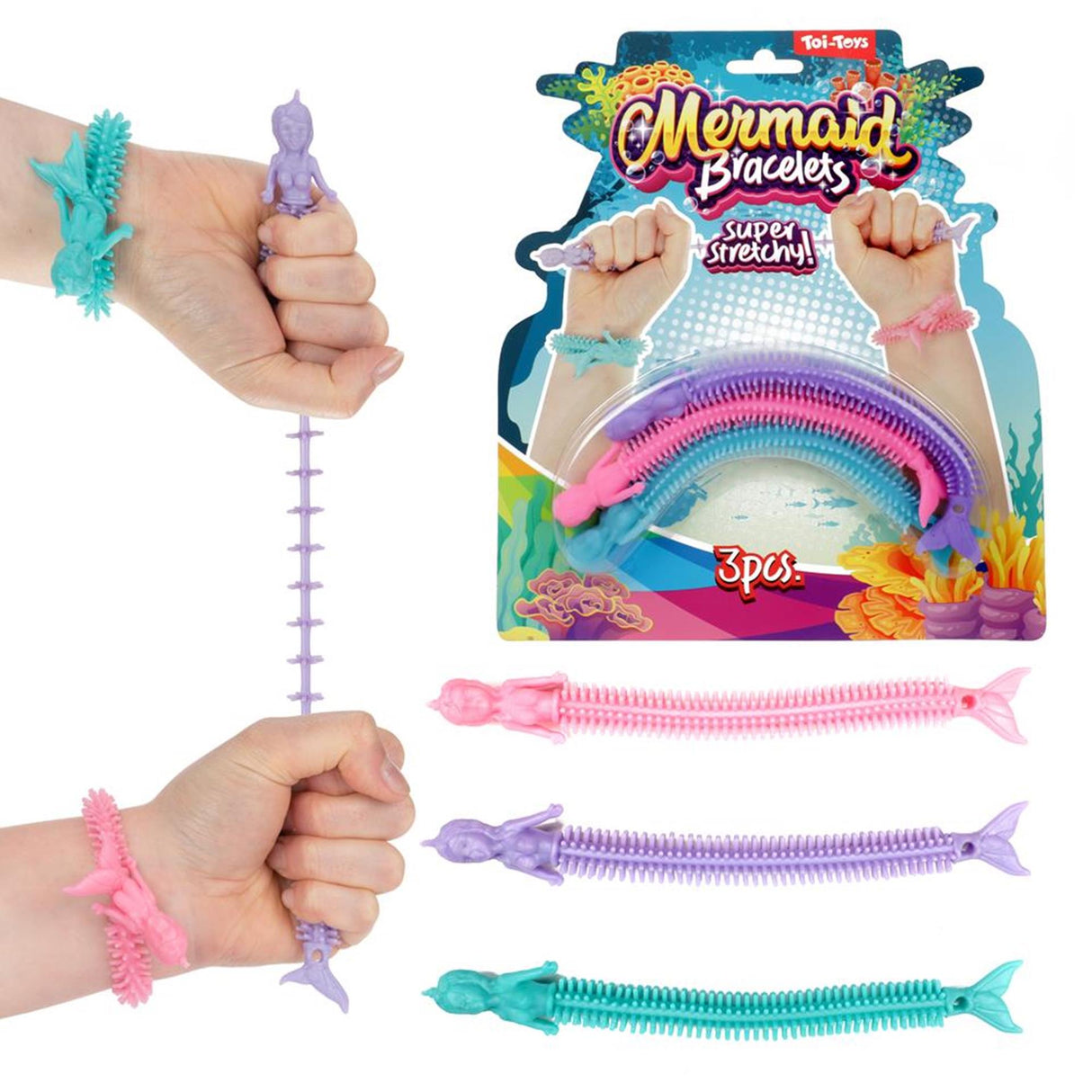 Bracelets Bungee Mermaid 3 piezas