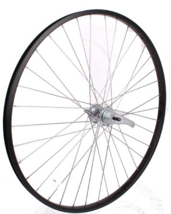 Rear wheel 28x1 5 8x1 3 8 kt brake hub, black aluminum rim