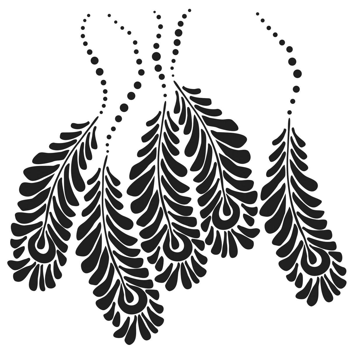 El taller del artesano • plantilla 30x30cm plumas de pavo real