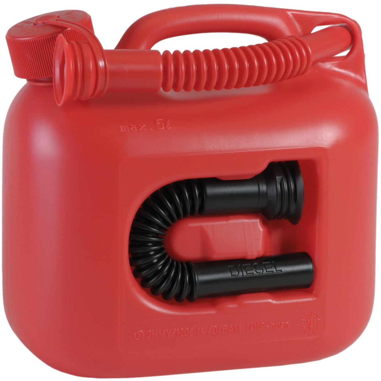 Hünersdorff jerrycan premium (un) gasoline canister 5l red plastic, un