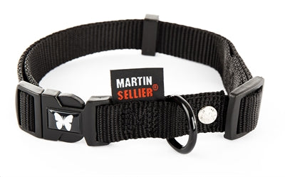 Níolón inchoigeartaithe martin collar dubh dubh