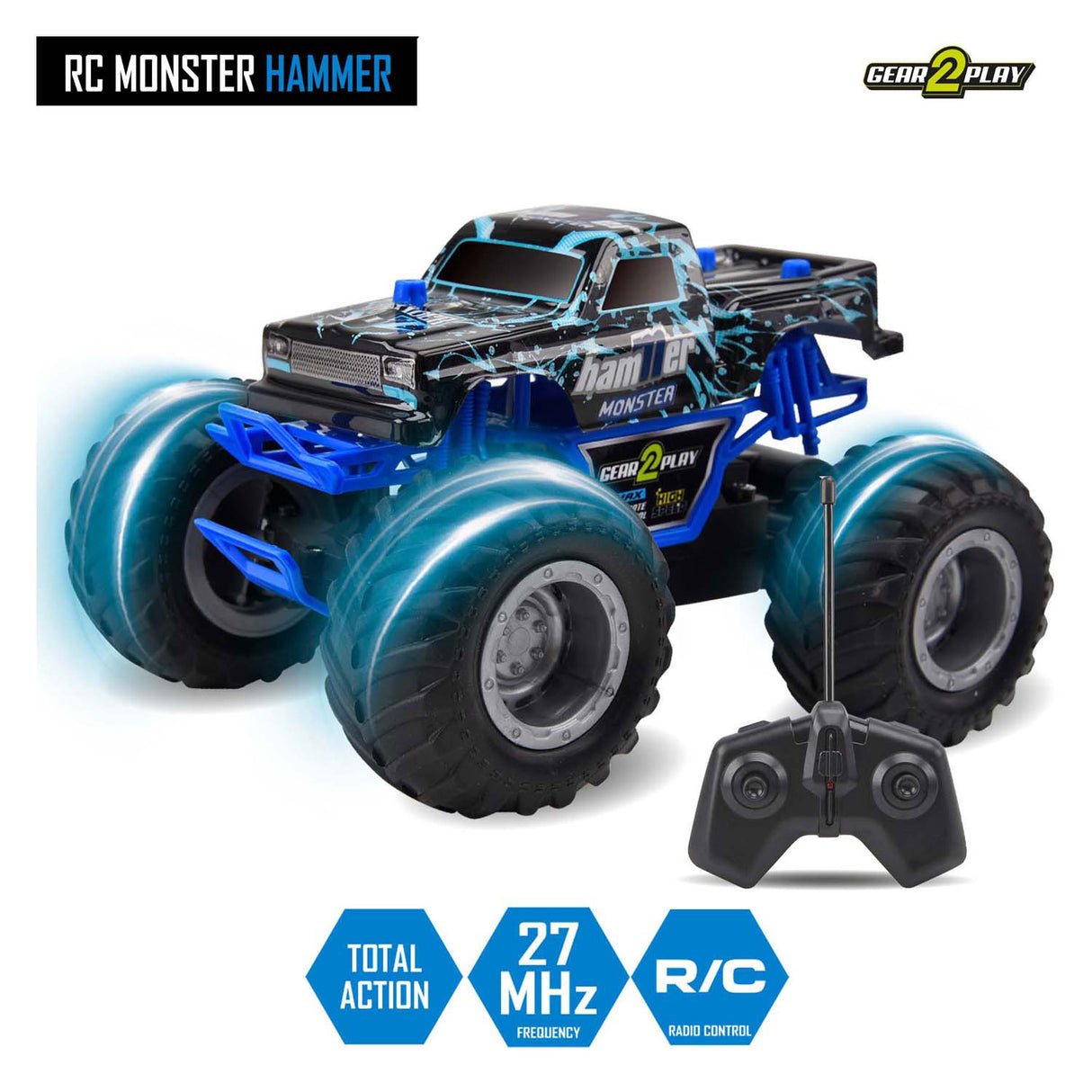 Gear2play RC controlled car monster hammer