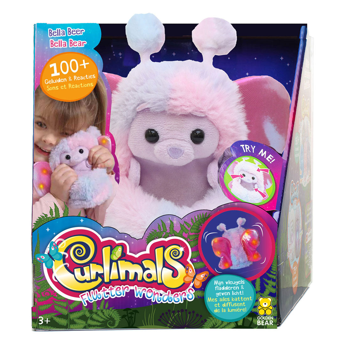 Curlimals Flutter Wonders Pink Interactive Plush Toy