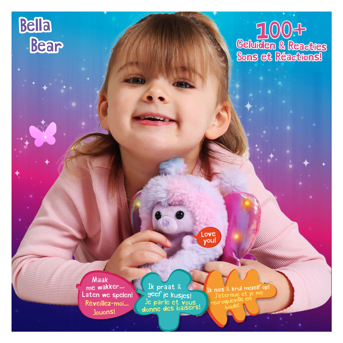 Curlimals Flutter Wonders Pink Interactive Plush Toy