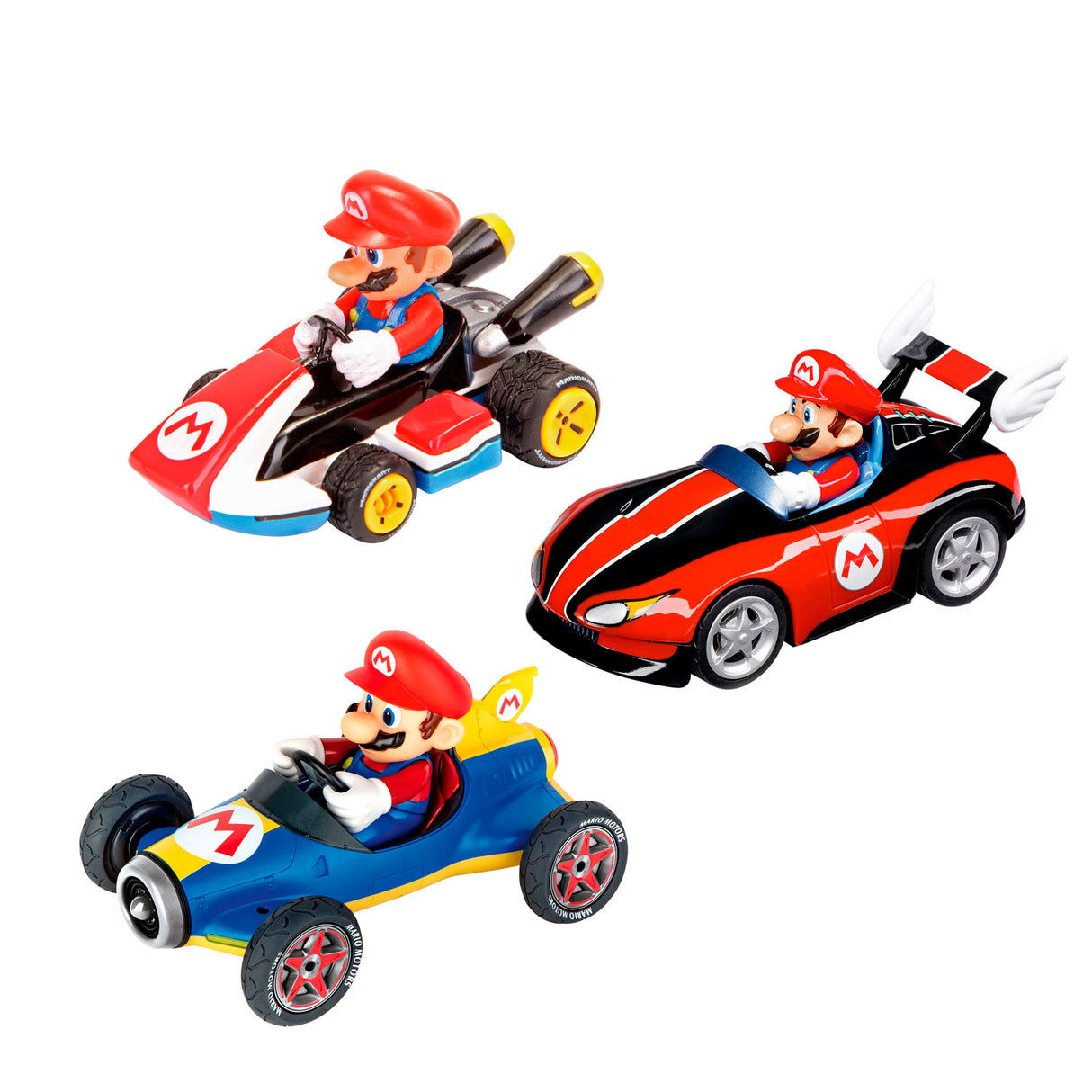 Super Mario Pull Back Rennwagen, 3 Teile.
