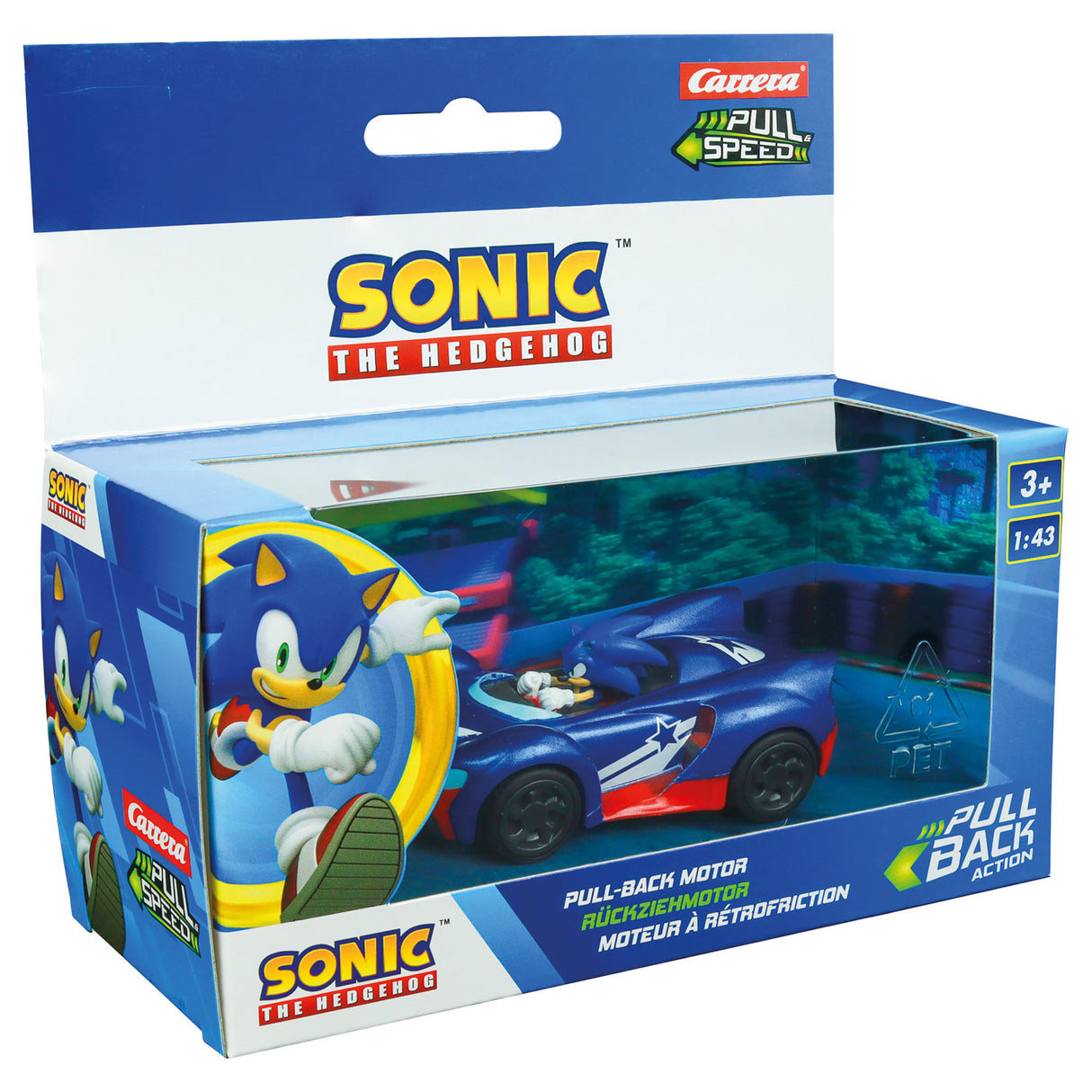 Sonic retroceso de carreras de equipo automático - Azul