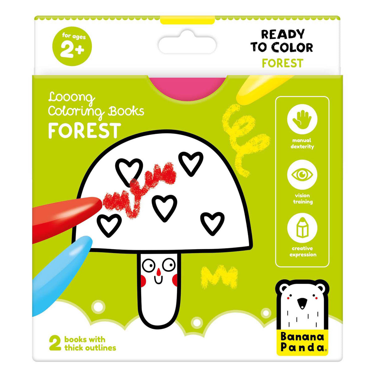 Panda banane - livre de coloriage prêt à dessiner la forêt