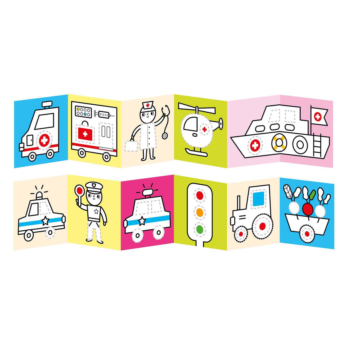Banana Panda - coloring book ready to draw work vehicles