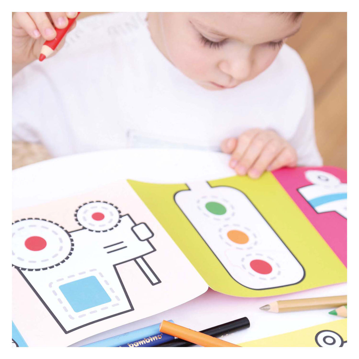 Banana Panda - coloring book ready to draw work vehicles