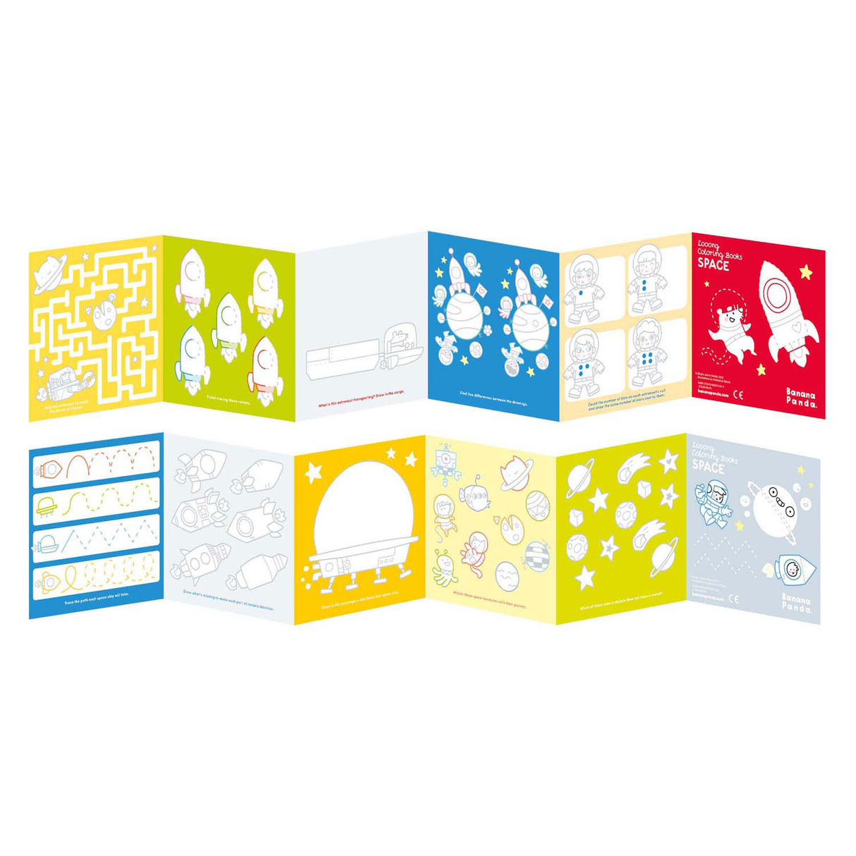 Banana panda - coloring book I love coloring pages with space