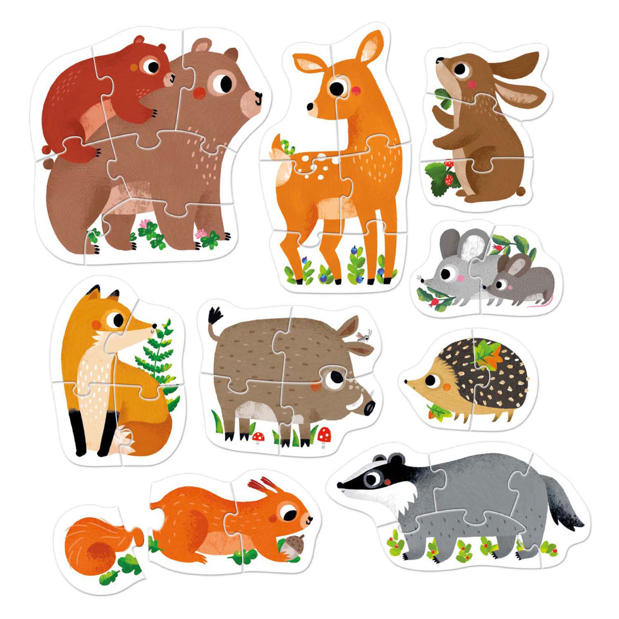 Panda banane - puzzles ascendants animaux de la forêt - 33 pcs.