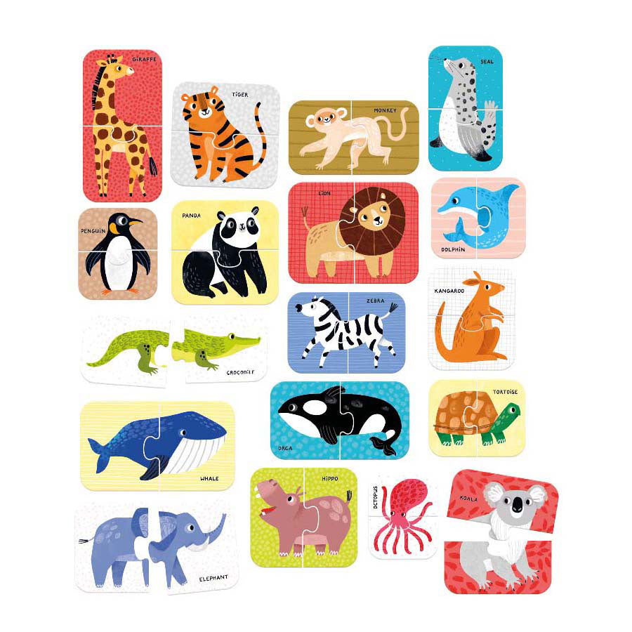 Banana panda - puzzle pairs wild animals - 18 pcs.