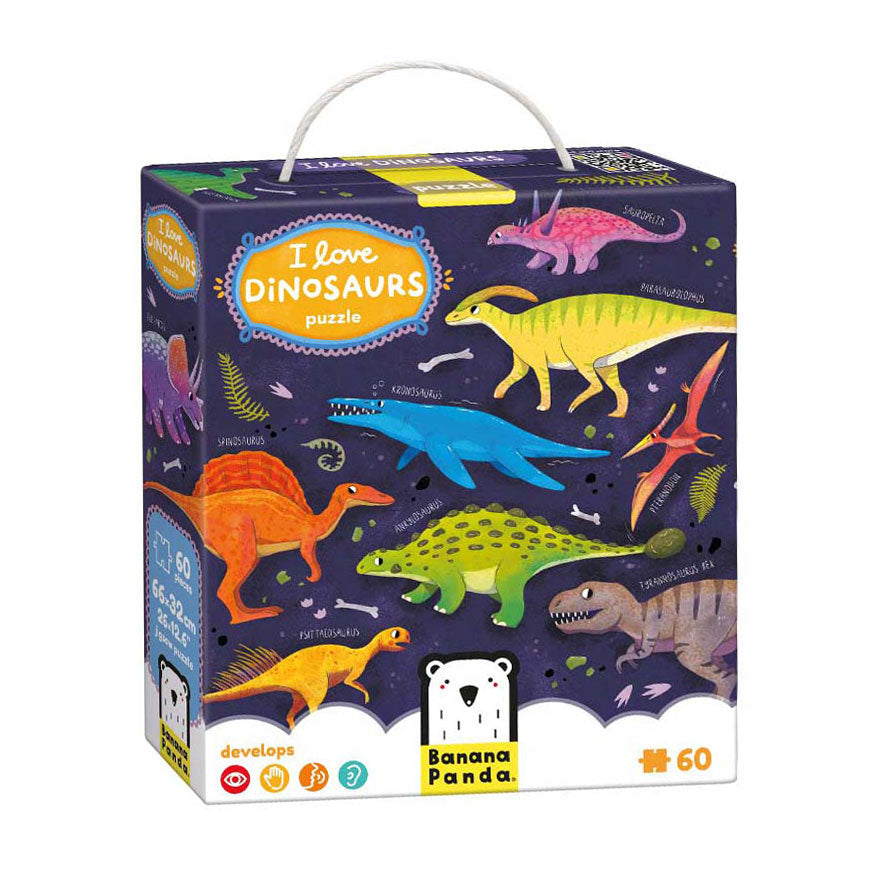 Banan panda - Jeg elsker dinosaurer puslespil - 60 stk.
