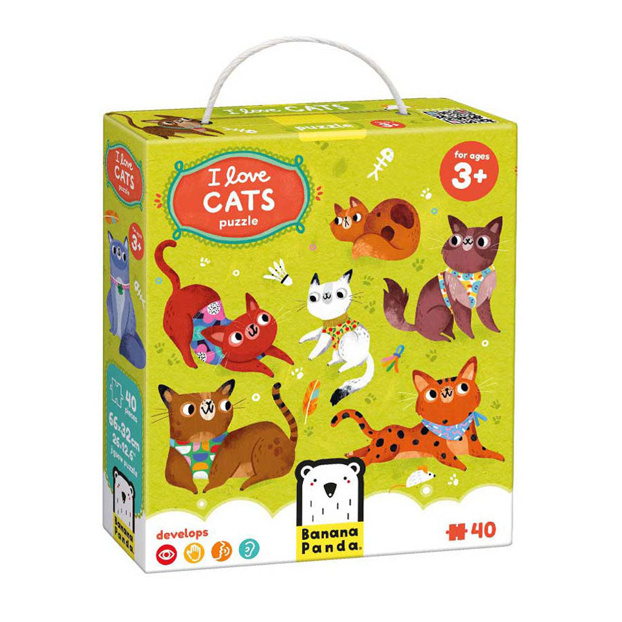 Bananenpanda - Ich liebe Katzen-Puzzle - 60 Teile.
