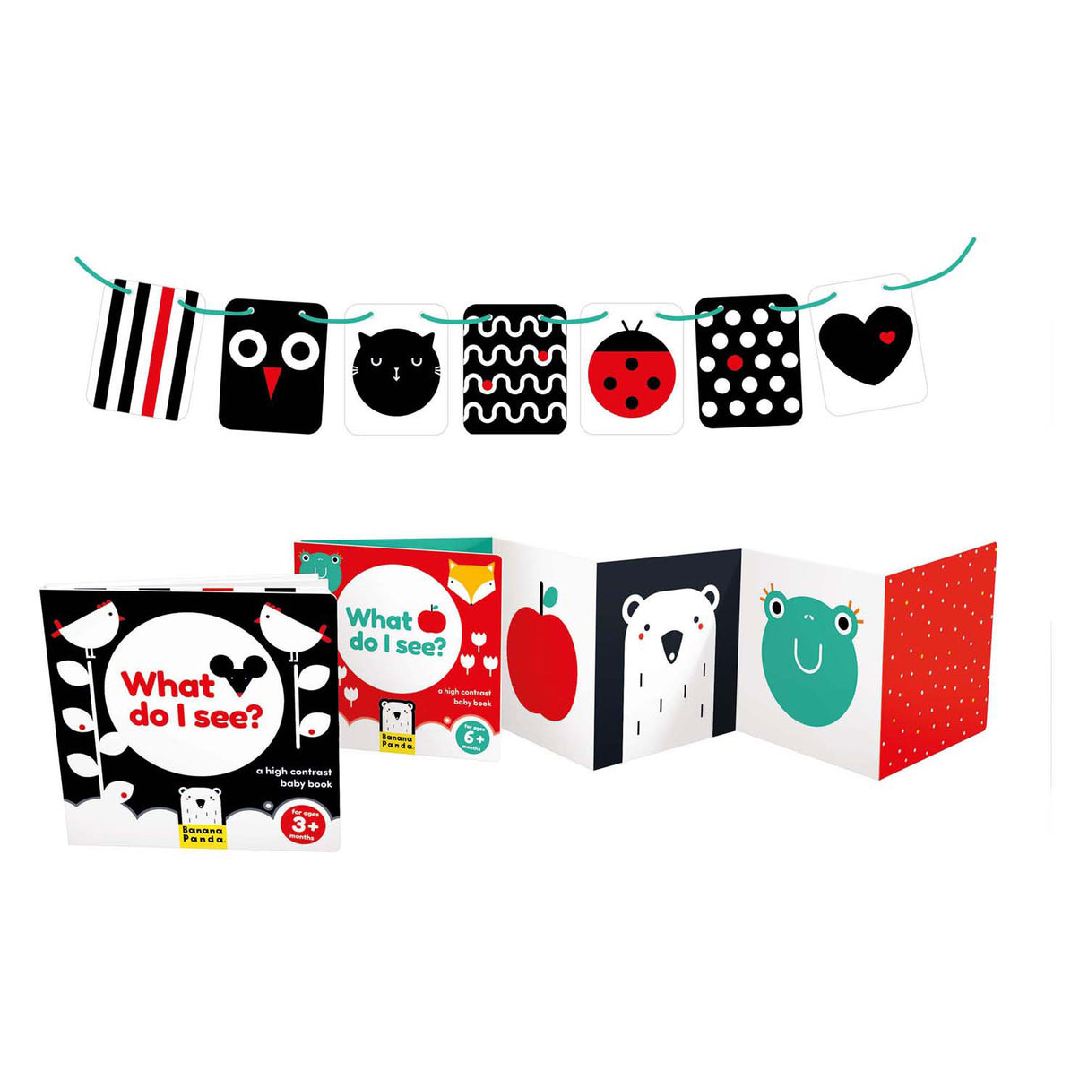 Banana panda - high contrast baby set