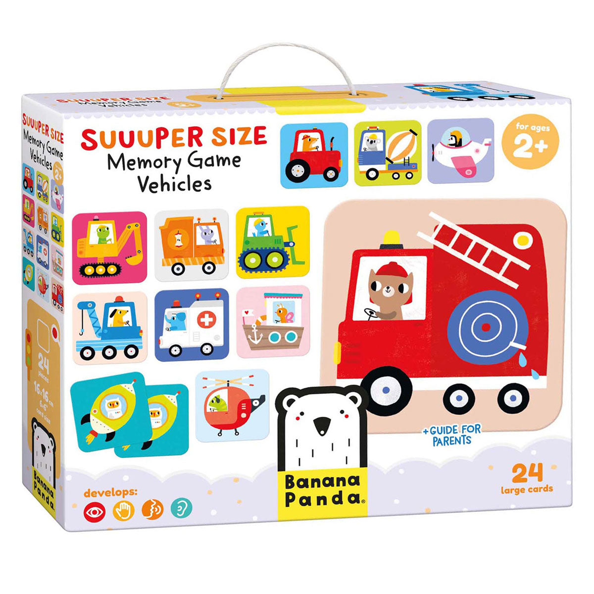 Panda banana - veículos grandes para jogos de memória - 24 unid.