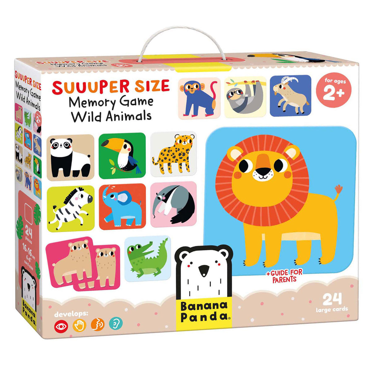 Panda banana - grande jogo de memória animais selvagens - 24 unid.