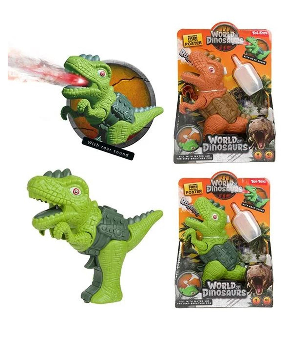 World of dinosaurs dino gun med spray och ljus och ljud