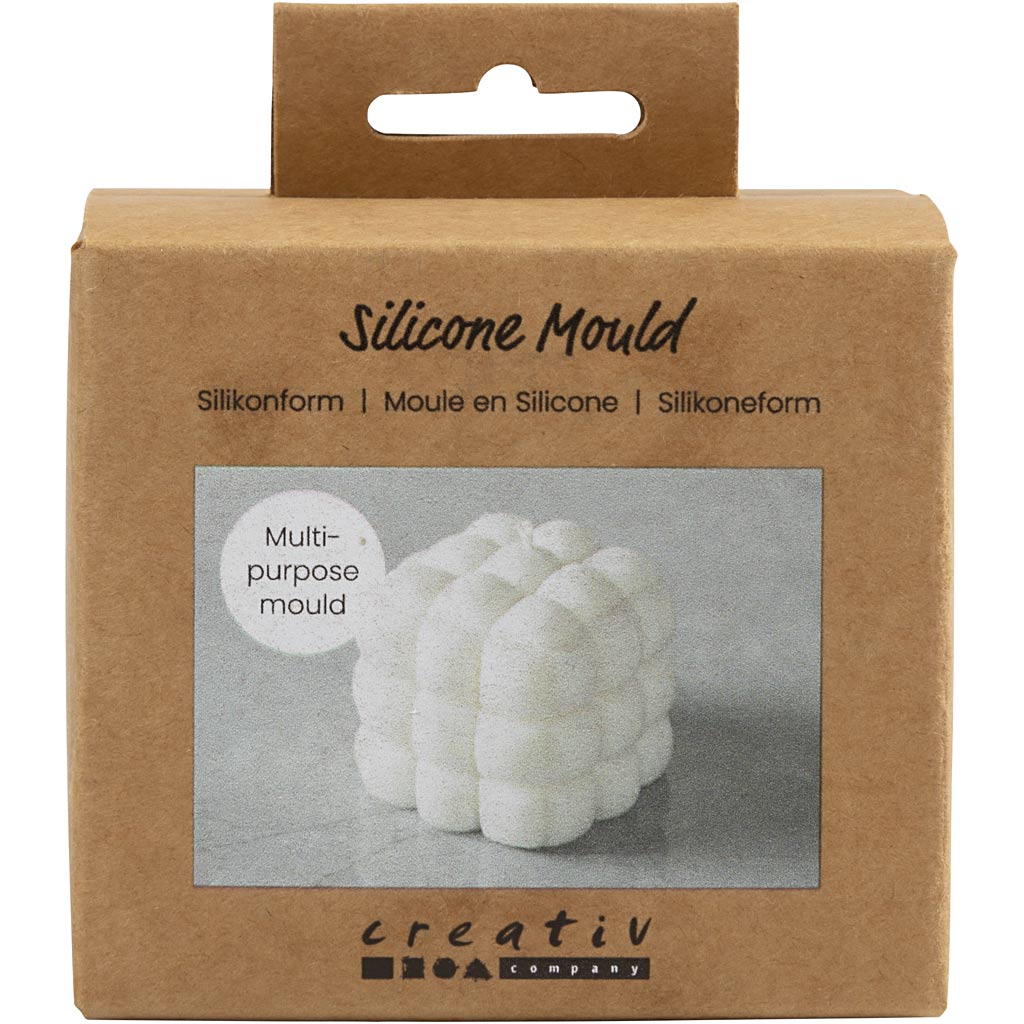 Creativ company silicone mold, square with bubbles, h: 5 cm, w: 6 cm, d: 6 cm, 1 piece 1 box