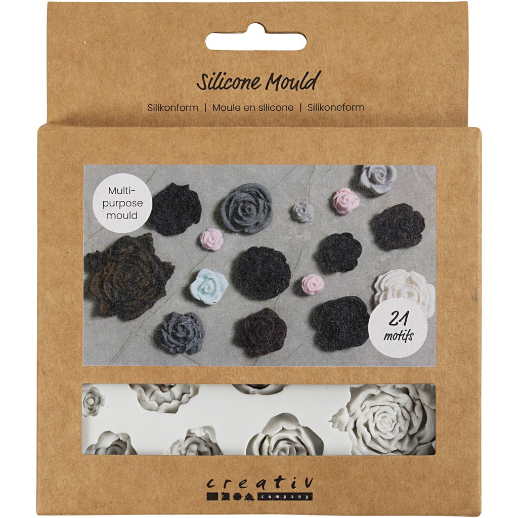 Creativ company silicone molds, roses, h: 0.5-1 cm, l: 0.8-4 cm, 1 piece