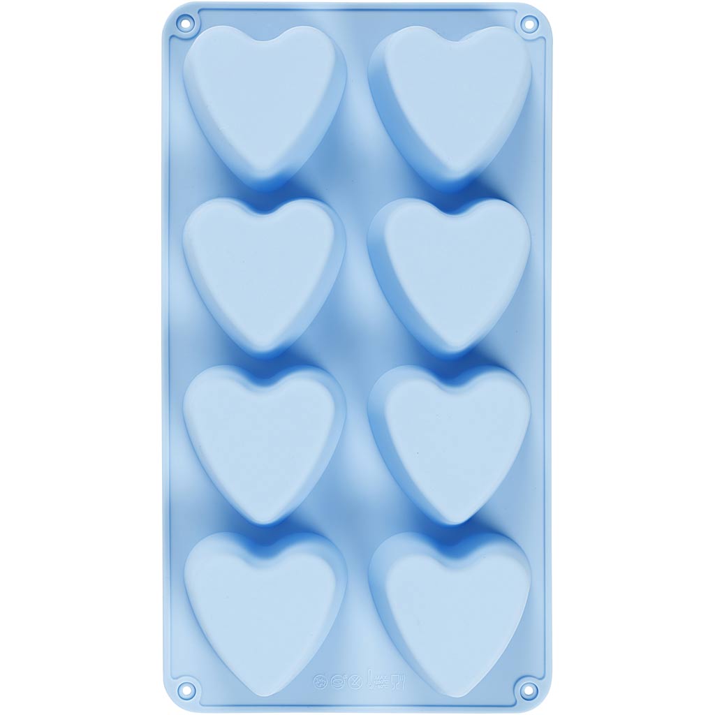 Creativ company silicone molds, hearts, h: 3.5 cm, l: 7 cm, w: 6 cm, 100 ml, 1 piece