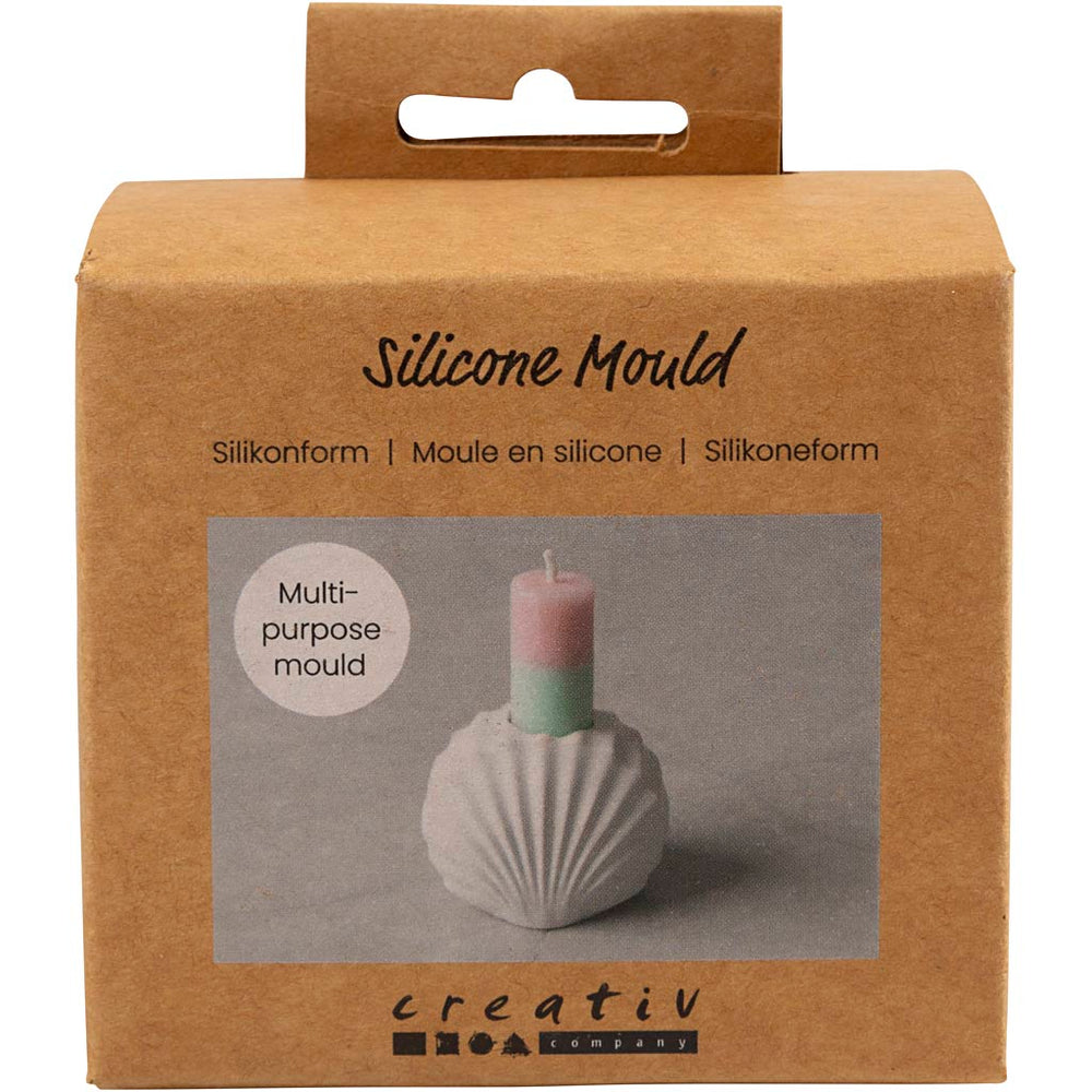 Creativ company silicone molds, shell candle holder, h: 5.5 cm, l: 6.8 cm, w: 5.5 cm, 1 piece