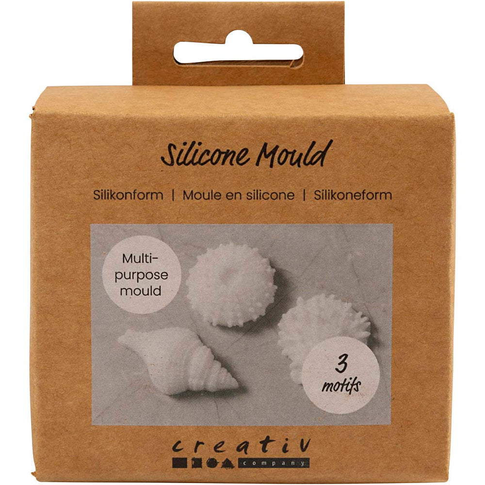 Creativ company silicone molds, starfish, conch shell, shell, h: 1.5-2 cm, d 3.5-6 cm, 3 pieces 1 box