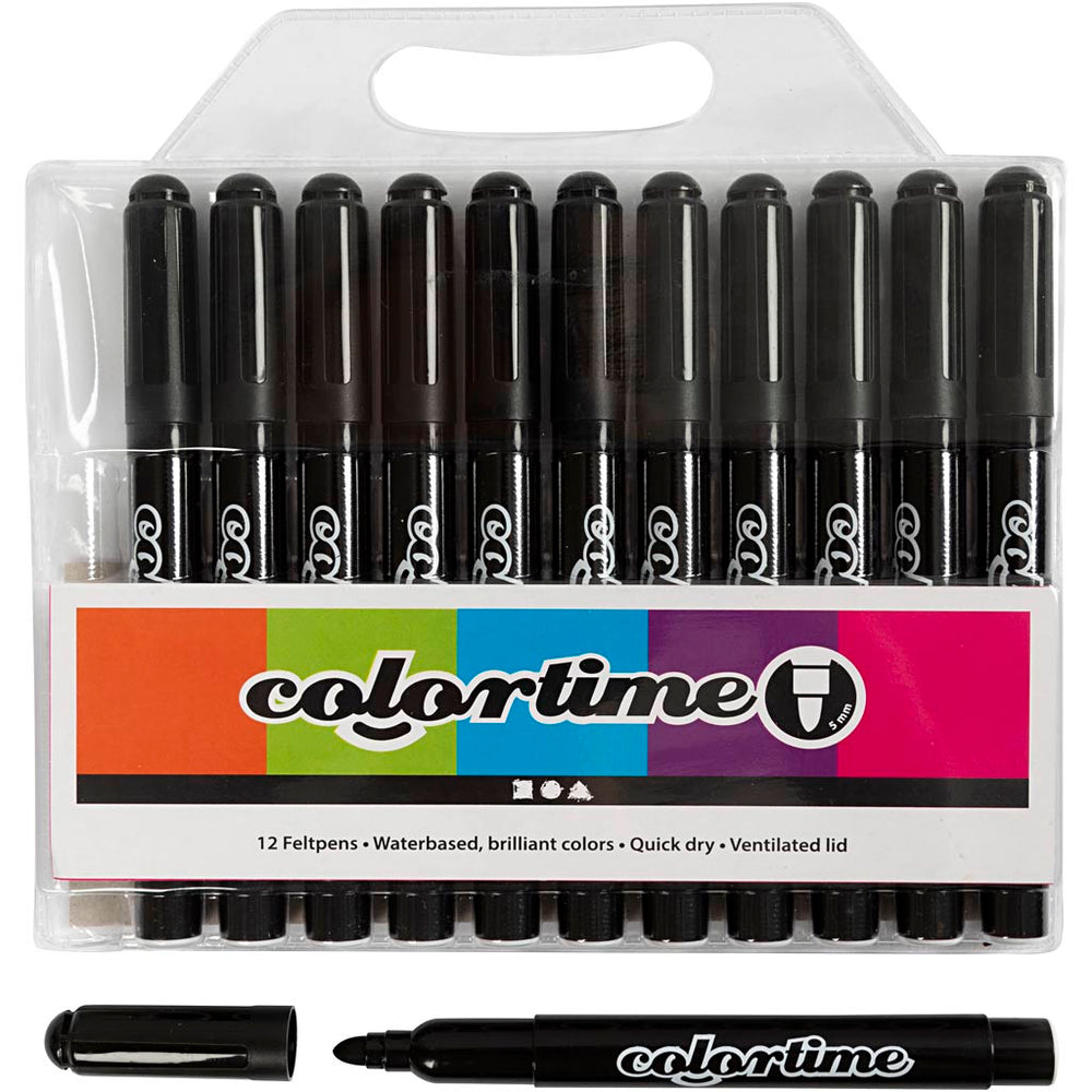Black Jumbo Markers, 12 pcs.