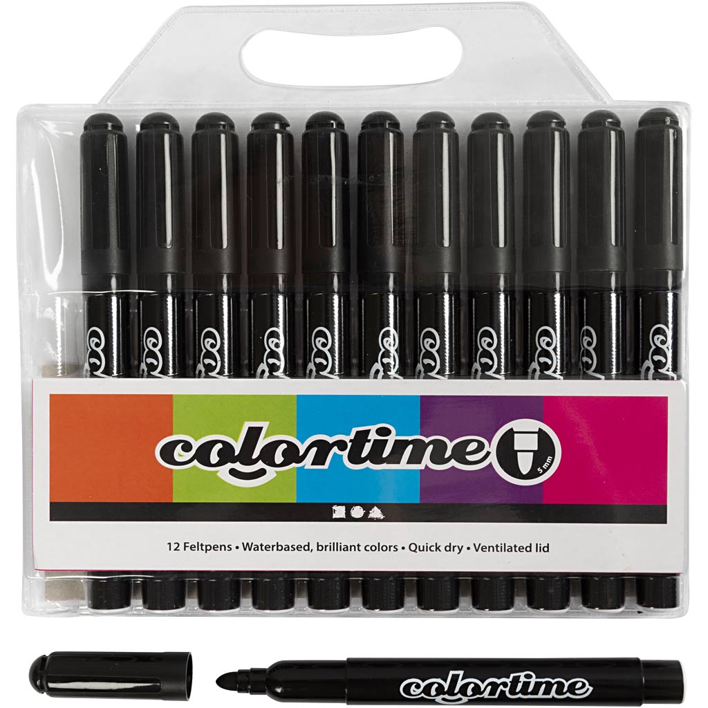 Black Jumbo Markers, 12 pcs.