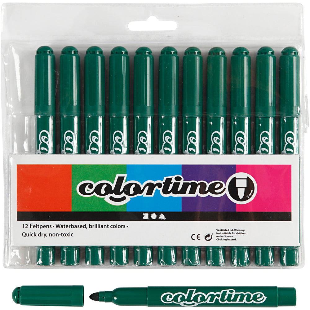 Dark Green Jumbo Markers, 12 pcs.