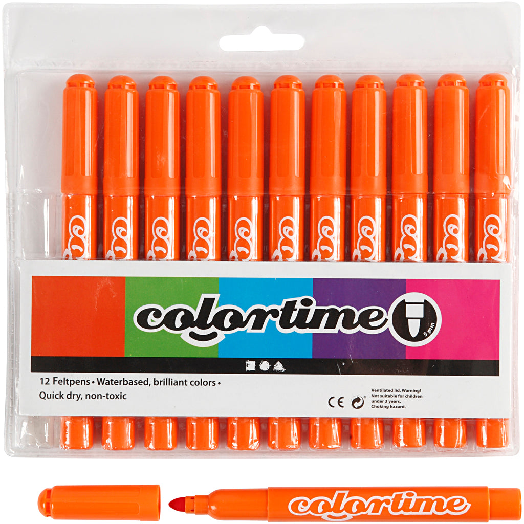 Orange Jumbo Markers, 12 pcs.