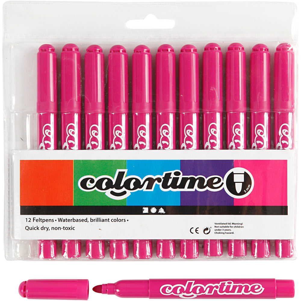 Pink Jumbo Markers, 12 pcs.