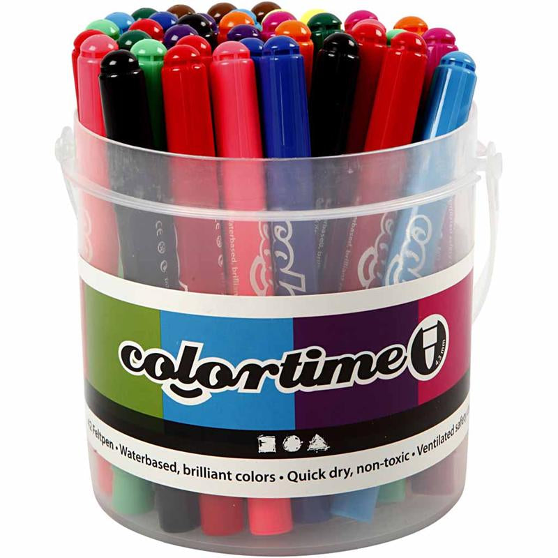 Bucket with 42 Jumbo Markers, 12 Colors