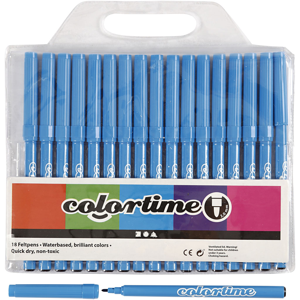 Light Blue Markers, 18 pcs.