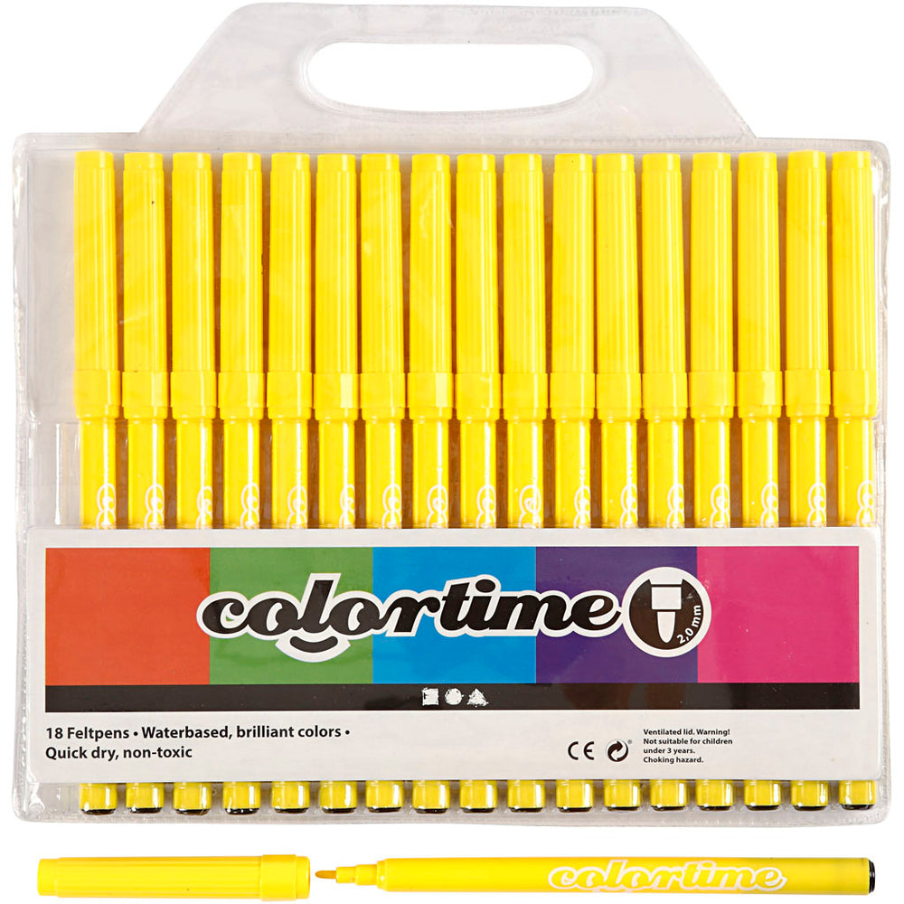 Lemon Yellow Markers, 18 pcs.