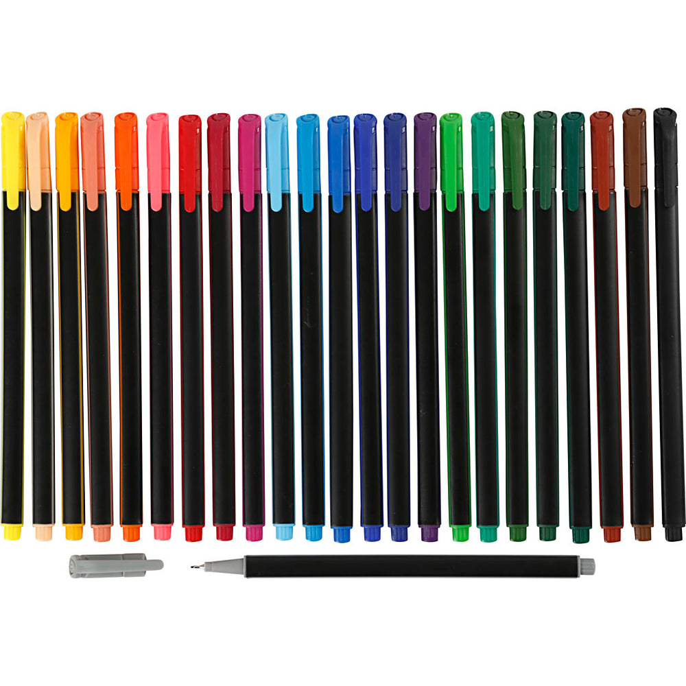 Colortime fineliners, line width 0.6-0.7 mm, various colours, 24 pieces in a box