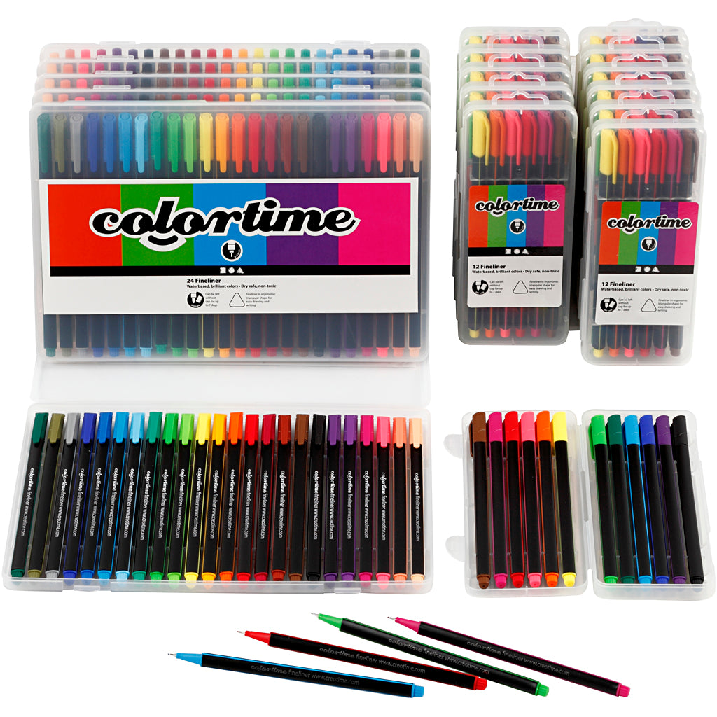 Creativ company colortime fineliners, line width 0.6-0.7 mm, various colors, 18 box 1 box