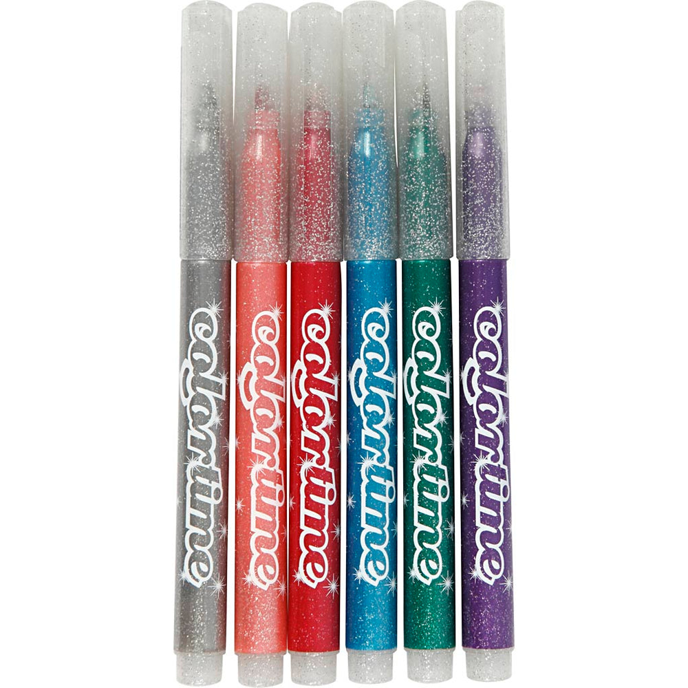 Glitter markers, 6 pcs.