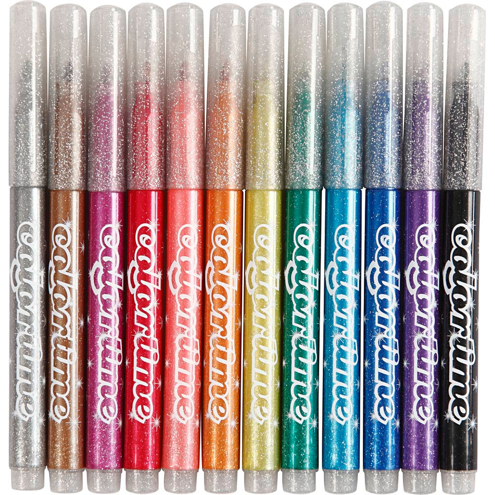 Glitter markers, 12 pcs.