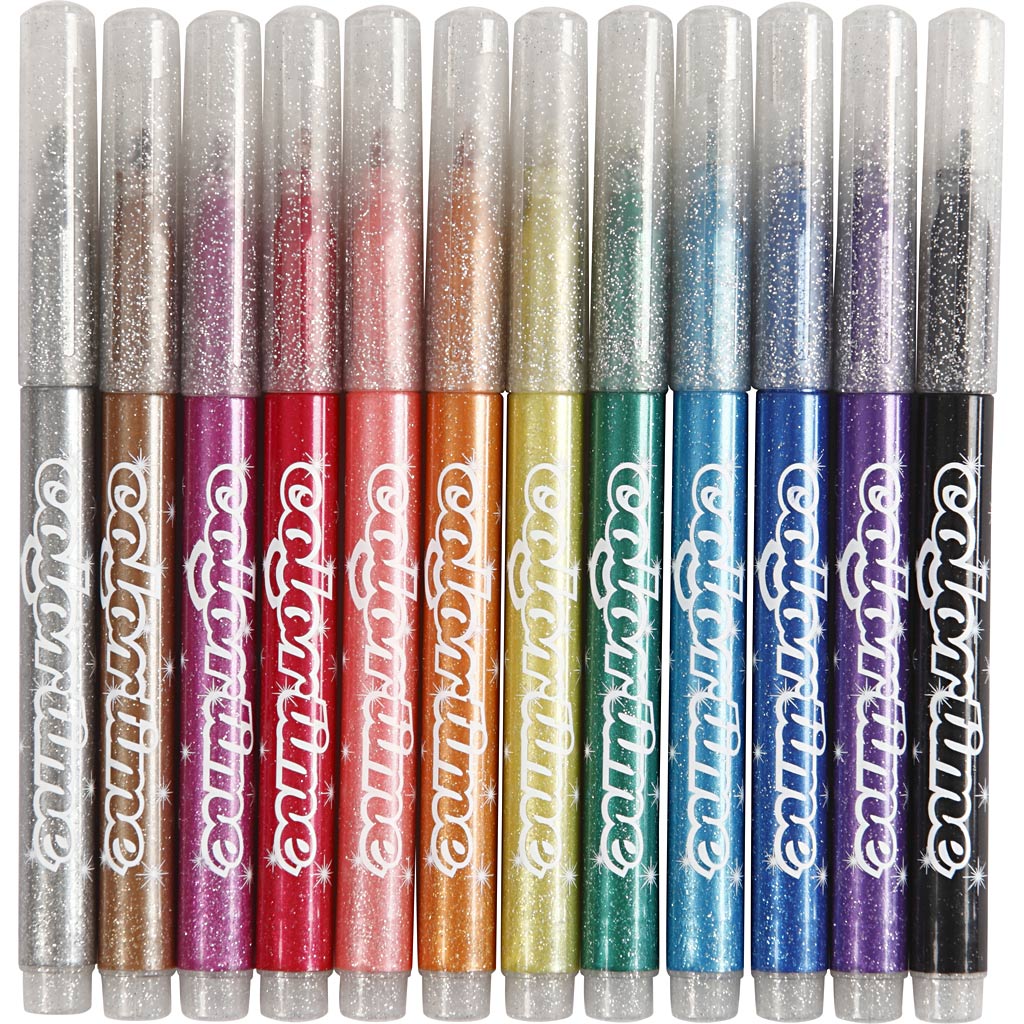 Glitter markers, 12 pcs.