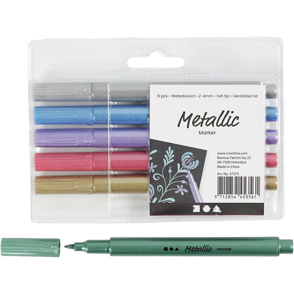 Markers Metallic, 6 pcs.
