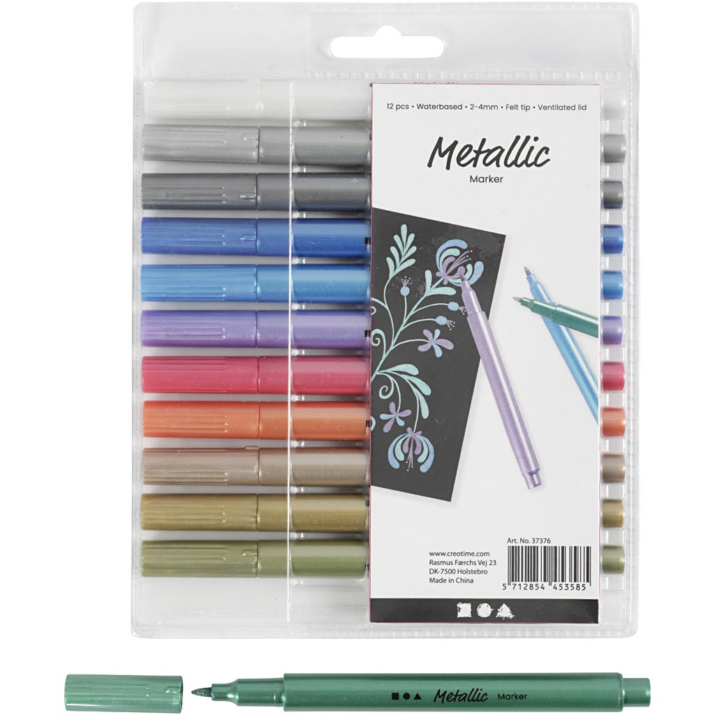 Metallic Markers, 12 pcs.