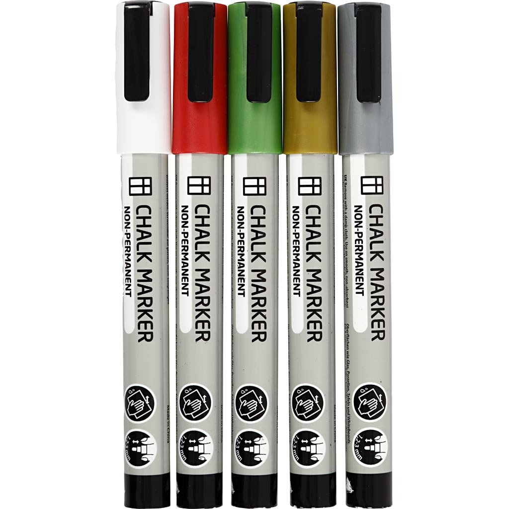 Creativ company krab markers metallic kleuren, 5st.