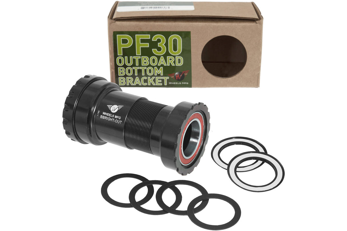 Roues de fabrication roues mfg support inférieur bbright shimano 24 mm acb noir