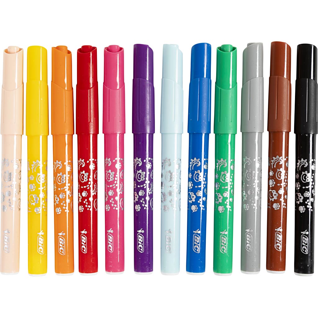 Bic Visa Color markers, line width 3 mm, various colors, 12x12 pieces, 1 box